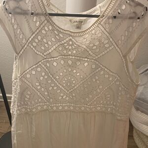 Lucky Brand Ivory Embroidered Dress